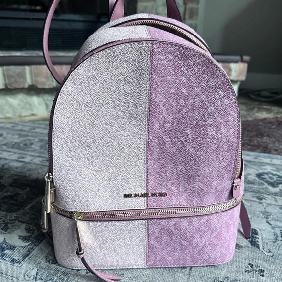 Michael Kors Pink Monogram Backpack MICHAEL Michael Kors Logo Prescott Large Nylon Backpack - Macy main image 3